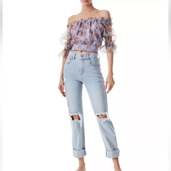 ALICE + OLIVIA**Caprina Floral Silk Blouse**Sm. $395 - Picture 4 of 12